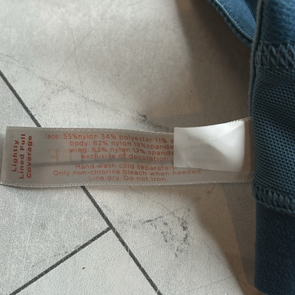 NWOT Cacique Lane Bryant Womans Bra Blue Lace Bow Full Coverage UNDERWIRE 42DDD - Picture 8 of 8